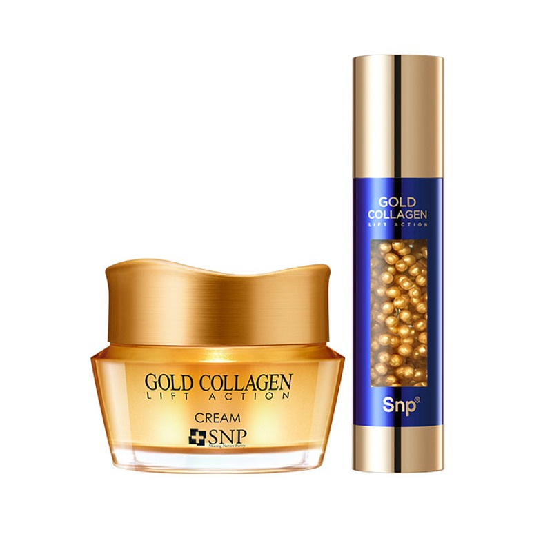 Gold Collagen Lift Action Cream&amp;Ampoule 50ml] - 오늘의 빛나는 완성 Snp